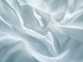Obraz premium Textured white paper with deep crumples and visible creases, illuminated by soft diffused lighting that enhances the depth of folds, perfect for abstract and minimalist backgrounds.