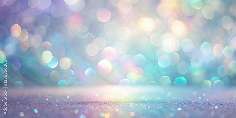 Poster Abstract Background with Soft Pastel Bokeh and Sparkling Glitter