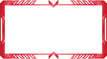 Streaming overlay border red frame template
