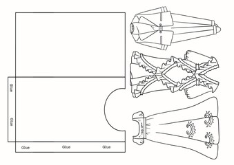 Dress for colouring paper doll 