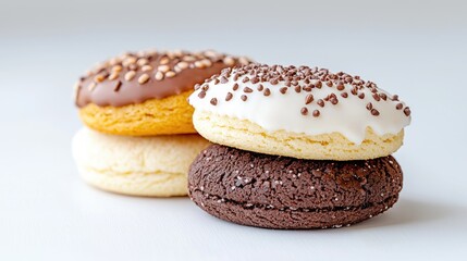 Fototapeta premium Delicious iced cookies stack, studio shot. Food photography for recipe, blog, or website