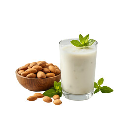 fresh milk and almonds