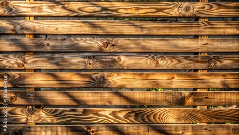 Poster Horizontal Wooden Slats With Natural Variations In Color and Texture, Creating a Rustic and Organic Feel