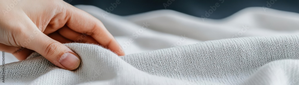 Aufkleber a person carefully arranging a soft towel on a neatly made bed in a cozy bedroom creating a warm and