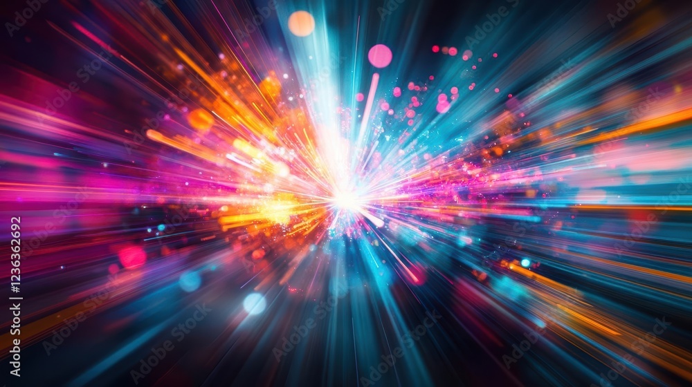 Aufkleber Vibrant Abstract Background Featuring Colorful Lights and Dynamic Shapes Creating a Mesmerizing Atmosphere of Energy and Artistic Expression in Modern Design
