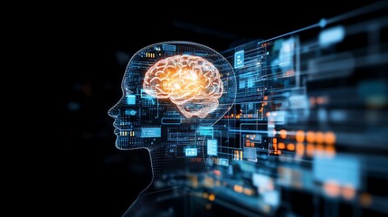 Fototapeta premium Exploring the Connection Between Artificial Intelligence and Human Brain Functionality