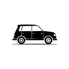 Silhouette of a car on a white background. Vector illustration