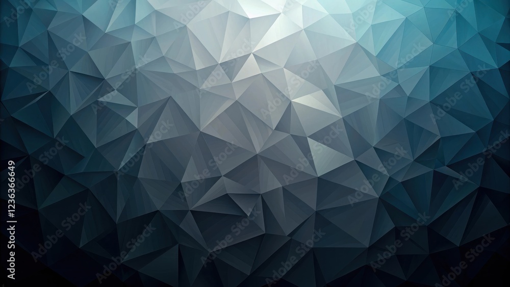 Poster Abstract Low-Poly Background with a Gradient of Deep Teal and Dark Gray Hues