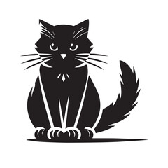 vector black silhouette of a cat