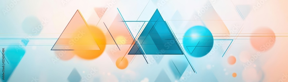 Poster vibrant blue and orange abstract background featuring dynamic triangles and fluid shapes evoking ene