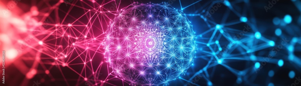 Poster vibrant colorful abstract background featuring dynamic lines and dots creating a playful and energet