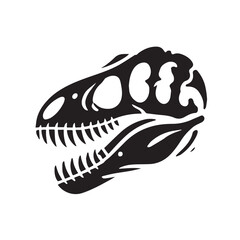 vector black silhouette of dinosaur skull © MochHilmi