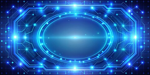 Fototapeta premium Futuristic Blue Technology Frame Abstract Background