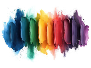 Fototapeta premium rainbow watercolor brush stroke paint isolated on white or transparent png