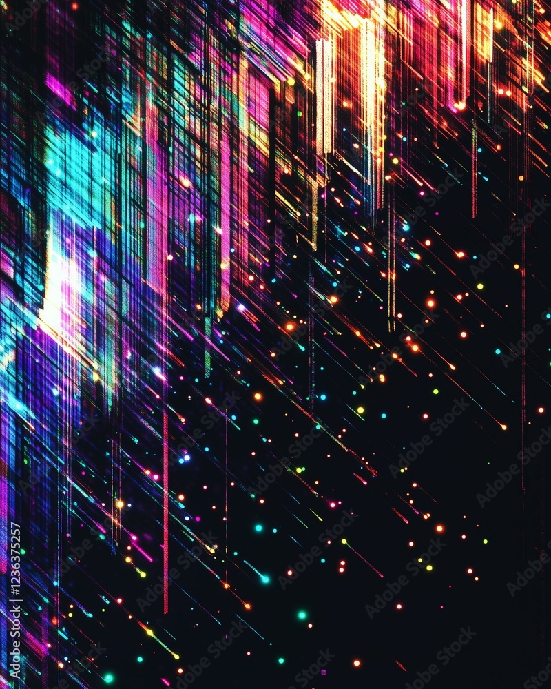 Aufkleber abstract digital with minor glitch background with lines and neon light effects. minor glitch textur
