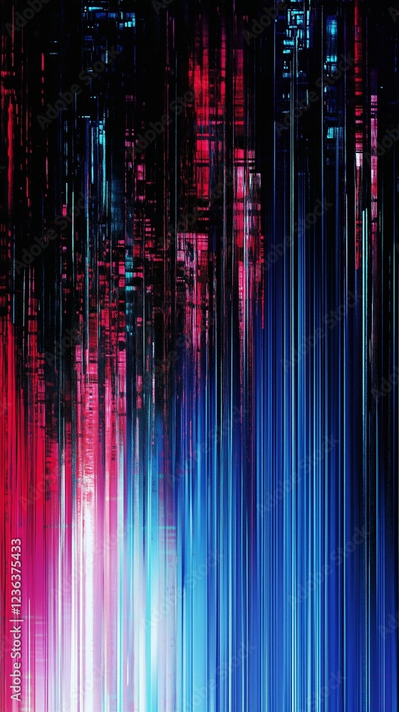 Aufkleber abstract digital with minor glitch background with lines and neon light effects. minor glitch textur