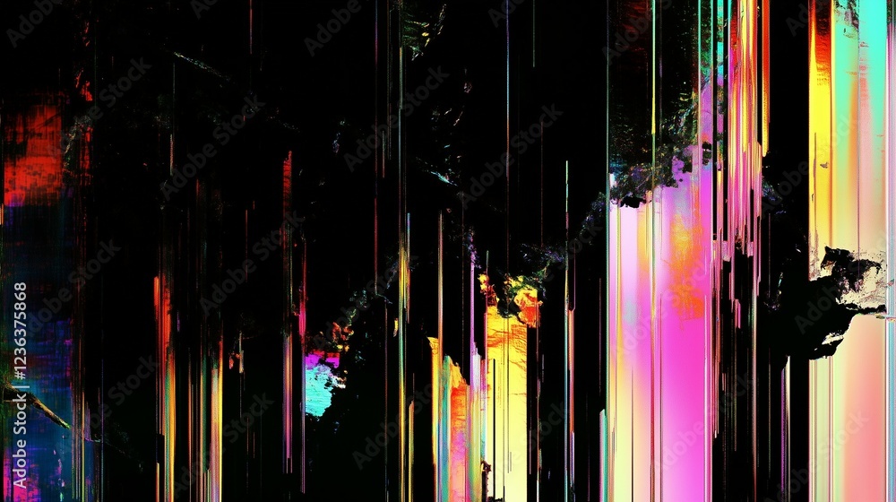 Fototapete abstract digital with minor glitch background with lines and neon light effects. minor glitch textur