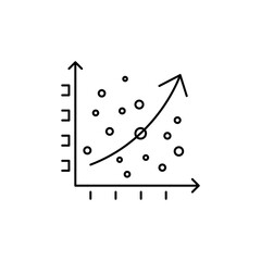 Regression Outline Icon, which shows the relationship between variables, depicts a numerical prediction technique.