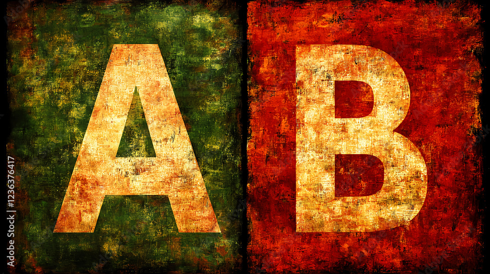 Poster comparison of graphic a and b digital art abstract environment artistic viewpoint visual concepts fo