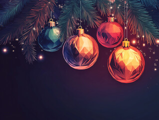 Fototapeta premium Modern Christmas Header: Abstract Bauble in Geometric Design