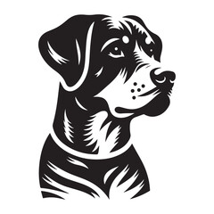 An illustration of a dog's silhouette