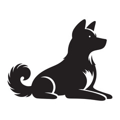 silhouette of a dog A dog's graphic silhouette against a white backdrop