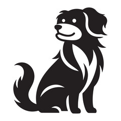 An eye-catching black-and-white drawing of the head of a Bernese mountain dog