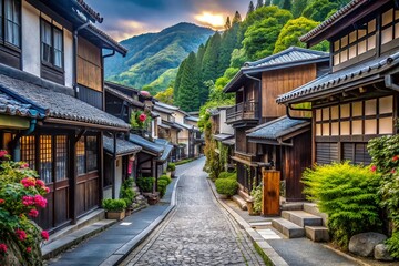 Obraz premium Hakone's Historic Tokaido Road: A Journey into Japan's Past