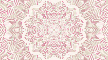 Round mandala on colorfull gradient background. Translucent mesh pattern in the form of a mandala. Mandala with floral patterns. Pastel Yoga template. Gradient background with round mandala.