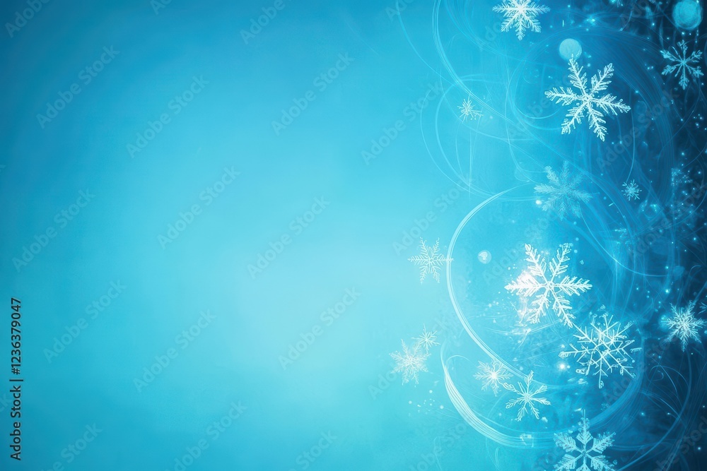 Aufkleber enchanting blue background adorned with delicate snowflakes and elegant swirls creating a dreamy and