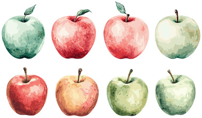 A Vintage Apple with Soft Red and Green Pastels, Enhanced by Subtle Natural Tones, Perfectly Represented in Beautiful Botanical Art.