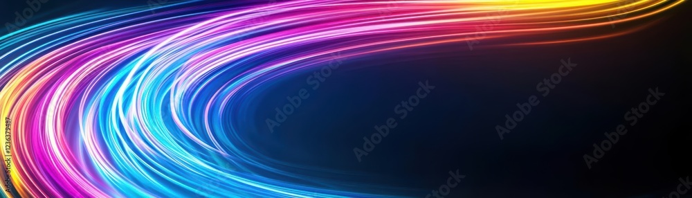 Poster Vibrant and Dynamic Light Painting Creating Colorful Swirls and Patterns on a Dark Background Evoking a Sense of Energy and Creative Expression
