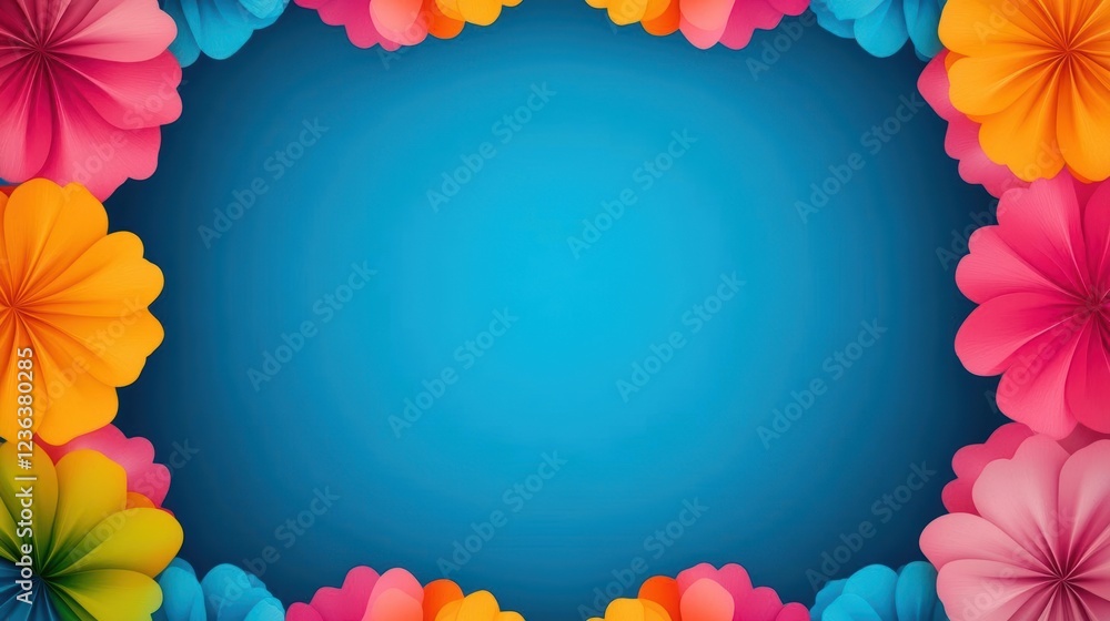 Poster vibrant and lush floral background featuring a kaleidoscope of colorful blooms in full bloom creatin