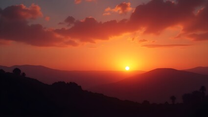 Fototapeta premium sunset over the mountains