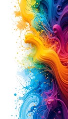 Fototapeta premium Abstract Colorful Paint Swirls and Splatter Design