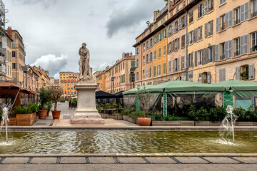 The Cours Honoré d’Estienne d’Orves, in Marseille, France, located next to the Port Vieux, it...