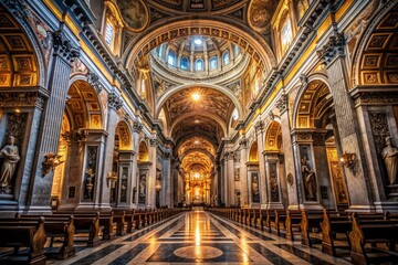Low Light Photography of Dom St. Peter in Dim Cathedral Interior