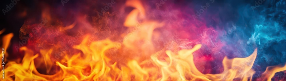 Aufkleber intense and dynamic flames dancing against a dark background evoking a sense of heat energy and pass