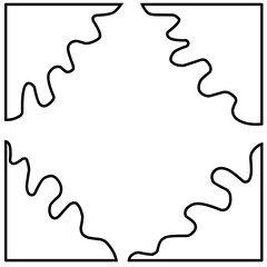 Abstract Wavy Frame illustration on white grasshopper background