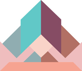 Geometric Ascent Abstract Architectural Symbol