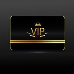 Vector illustration VIP card gold editable