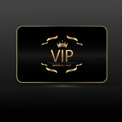Vector illustration VIP card gold editable