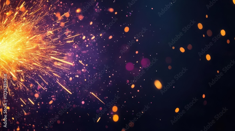 Aufkleber vibrant fireworks display illuminating the night sky with colorful sparks creating a joyful and cele