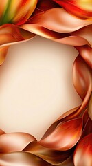 Crafted Colorful Seasonal Paper Quilling Techniques of A vibrant frame of colorful leaves in warm tones, perfect for backgrounds or nature-themed designs.