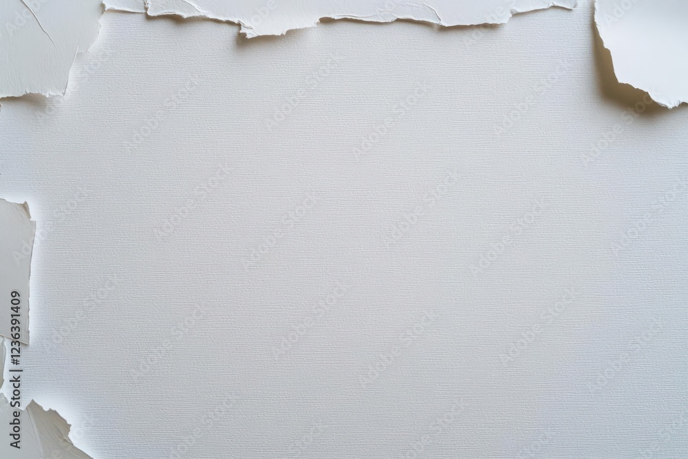 Leinwandbilder A Close-Up of a White Paper with Torn Edges Lying on a Dark Surface Evoking a Sense of Abandonment and Raw Artistic Expression in Minimalist Style