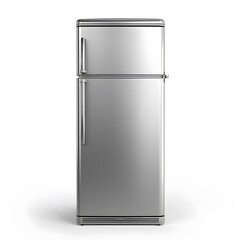 Modern Stainless Steel Refrigerator with Top Freezer Design