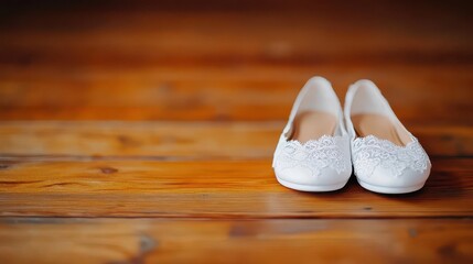 Elegant Wedding Shoes Gracefully Placed on Floor Surrounded by Soft Fabrics Creating an Atmosphere of Anticipation and Romantic Celebration of Love