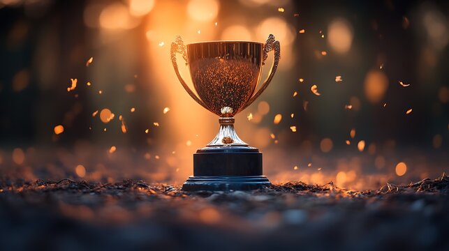 Golden Trophy Sunset Achievement Award Celebration