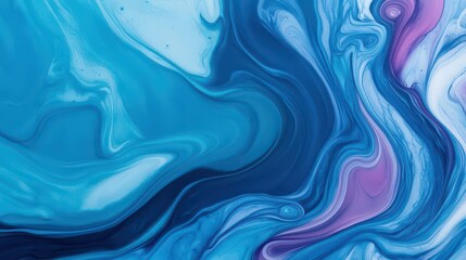 Obraz premium Vibrant Abstract Fluid Art Composition Featuring Swirling Blue and Pink Colors Blending Harmoniously to Create a Dreamy and Captivating Visual Experience