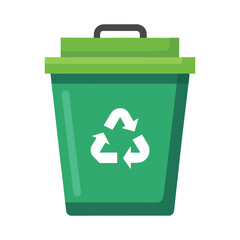 Minimalist Recycle Bin Vector Illustration on White Background